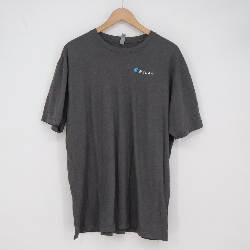 Next Level T-Shirt Mens XXL Relay Graphic Charcoal Gray Heathered Excellent